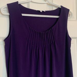 Calvin Klein Sleeveless Camisole Blouse Royal Purple Women’s Size Small Pleated